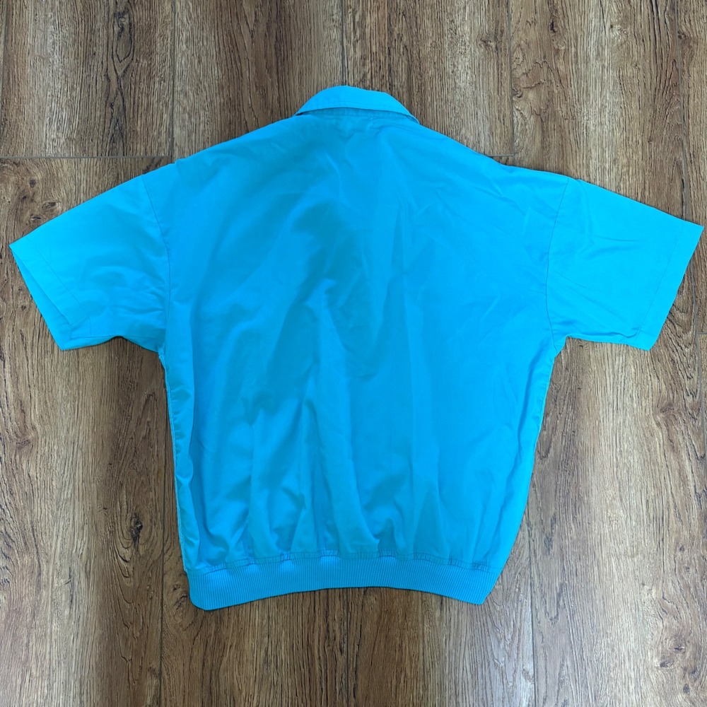 VTG Members Only Turquoise Short Sleeve Pullover Henley Shirt Mens M retro‎ 80s - Picture 9 of 10